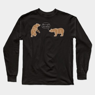 Social distancing bears joke Long Sleeve T-Shirt